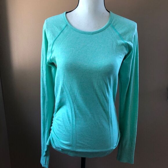 ATHLETA WOMENS FASTEST TRACK TOP SMALL GREEN ACTIVEWEAR WORKOUT LONG SLEEVE YOGA - Picture 3 of 8